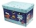 Clever Creations Collapsible Bench Storage Organizer for Bedrooms, Playrooms and Living Rooms, Perfect Size Chest for Books, Clothes, Electronics, and Gadgets, Blue Pirate Themed