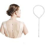 Simulated Pearl Back Drop Necklace Back Necklaces For Wedding Bridals Gift N305