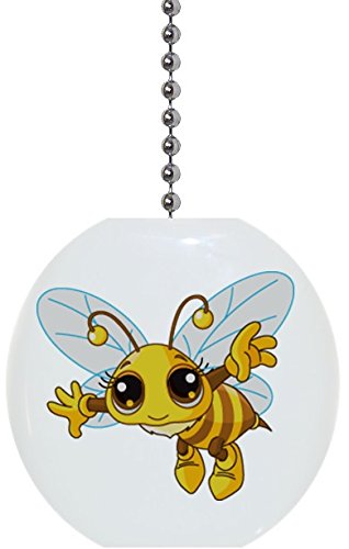 Bee with Big Eyes Solid Ceramic Fan Pull