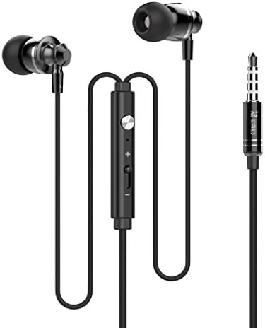 Dastone Stereo Metal Earphones Noise Isolating Bass In-ear Headphones with Remote Control Microphone for Iphone Ipod Ipad Andriod Smartphone Laptop Computer Mp3/4 Earbuds (Black)