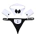 FEESHOW 3Pcs Sexy Men's Butler Waiter Lingerie Set Tuxedo Thong G-String Gentleman Outfits