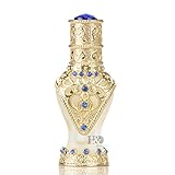 H&D Xmas Gift Vintage Refillable Empty Cut Crystal Metal Perfume Bottle Scented Fragrance Container Travel Size 9ml