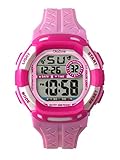Kids Watch Grils Digital 7-Color Flashing Light Water Resistant 100FT Alarm Watch for Age 4-10 (Pink)
