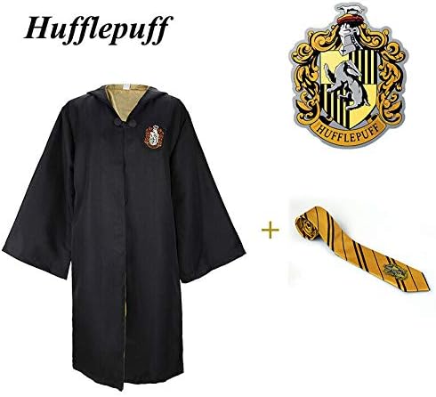 Kids Adult Wizard Cloak Robe Cape Cosplay Costume Hogwarts Outfits Fancy Dress