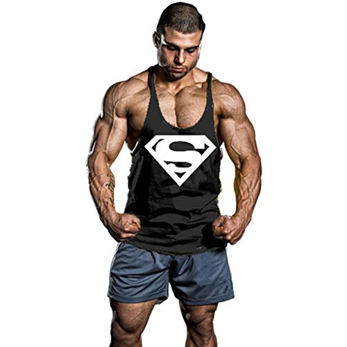 InleaderStyle Men's BodyBuilding S Logo Stringer Gym Tank Top Black XL