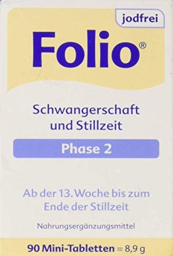 Folio 2 Iodine-Free Film-Coated Tablets 90 pcs - Supplement - Natural Dietary - Integral Nutrition - Lactation - Vitamins - Iodine - Health Care - for Vegans - Best Supplement - Austria