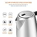 Electric Kettle Water Heater, Stainless Steel Cordless Water Kettle with Auto Shut-Off & Boil-Dry Protection, 1.7L