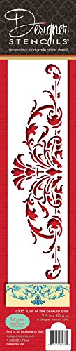 Designer Stencils C335 Turn of The Century Cake Stencil Side, Beige/Semi-Transparent