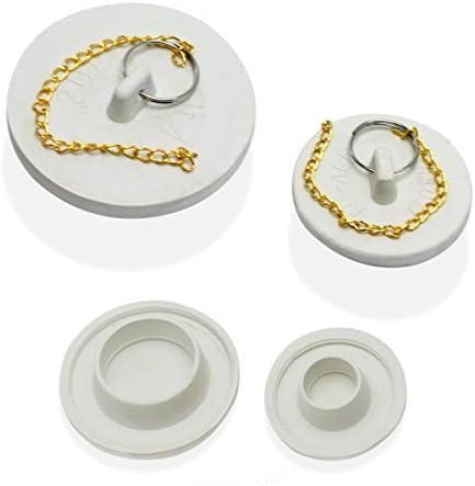 2pc Fit-all Rubber Drain Stopper Plugs Large & Small Bathtub Sink by Drain Stoppers