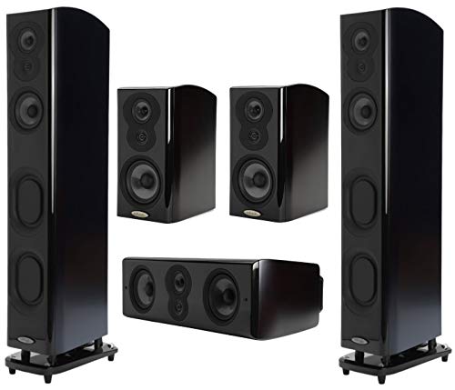 Polk Audio Home Theater Speaker Surround Sound System, Includes 2 LSiM705 Floor-Standing Tower Speakers + 1 LSiM706c Center Channel Speaker + 2 LSiM703 Bookshelf Speakers (Midnight Mahogany)