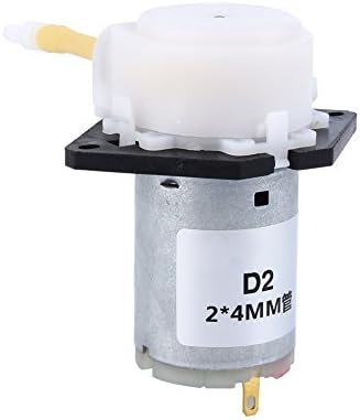 12V DC DIY Dosing Pump Peristaltic Dosing Automatic Doser Pump Connector for Lab Analytic Liquid (White)