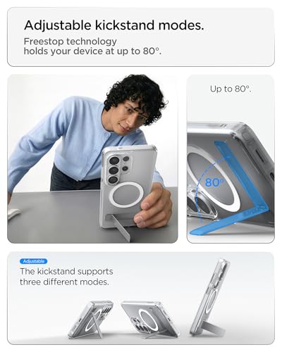 Spigen Ultra Hybrid S MagFit for Samsung Galaxy S26 ULTRA case cover [MagSafe compatible] with Kickstand - Clear White