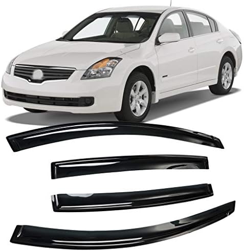 HNZJ 4pcs Vent Visor Window Sun Rain Guard Deflectors for Nissan Altima 4DR 2007-2012
