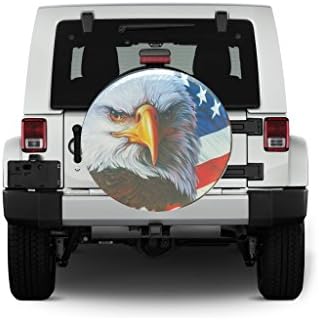 Spare Tire Cover American Flag Eagle 27-28 inch Wheels RV Camper Jeep Wrangler