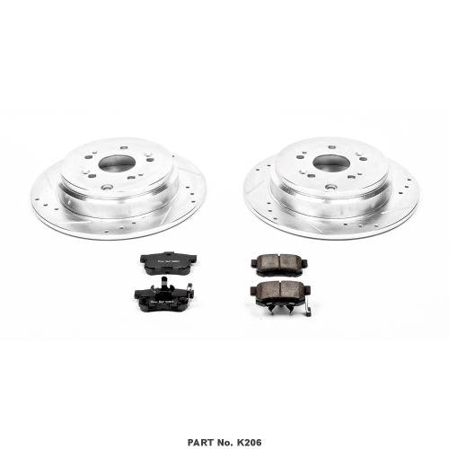 Power Stop K206 Rear Z23 Evolution Brake Kit with Drilled/Slotted Rotors and Ceramic Brake Pads