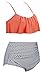 Newbely High Waisted Bikini Swimsuits Bathing Suits For Women Two Pieces (Orange,L)