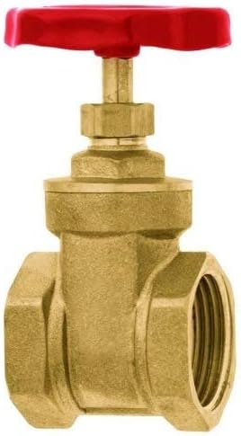 Geka 216SB Coupling Slide gate Valve with 2X Female Threads G 1 1/4" of Brass, Gold/red, 18 x 8 x 13 cm