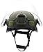 Airsoft MICH 2000 ACH Tactical Helmet with Clear Visor NVG Mount and Side Rail (OD Green)