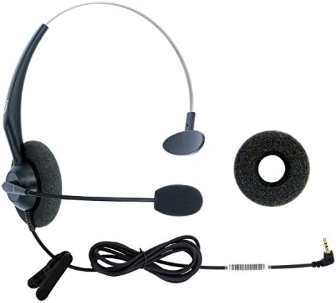 DailyHeadset 2.5 mm Jack Hands Free Headset Over Ear Headphones for Cordless Home Phones Corded Landline Telephones
