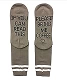 ZG&DD If You Can Read This Please Bring Me Wine Socks Beer Socks Coffee Socks Knit-in words; not screen printed Black Coffee large