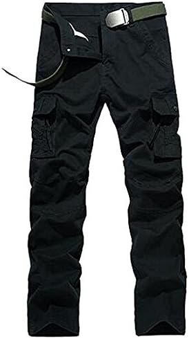 Mistere Handsom Mens Loose Pants Straight Leg Solid Color Outdoor Pant Hot and Fashion Black29