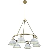 Golden Lighting 3306-6 AB-DB Orwell - 6 Light Chandelier-20.38 Inches Tall and 29 Inches Wide, Finish Color: Aged Brass, Shad