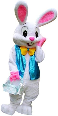 huiyankej Deluxe Plush Adult Bunny Mascot Costume Easter Bunny Costume Bunny Fancy Dress (X-Large)