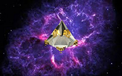OshiCosmic Crystal Paperweight Pyramid LED Ancient Egypt Geometry Occult Space Desk