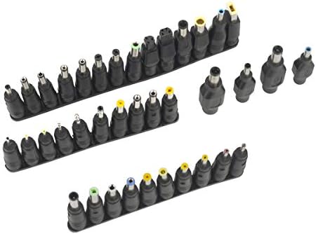 DC Adapter Tips, 5.5 x 2.1 mm DC Tip Set Power Socket Universal DC Connector 5.5mm 2.1mm compatible for HP, Dell, Toshiba, Lenovo Thinkpad, Sony, Asus, Acer Power Supply Plug (38 PCS)