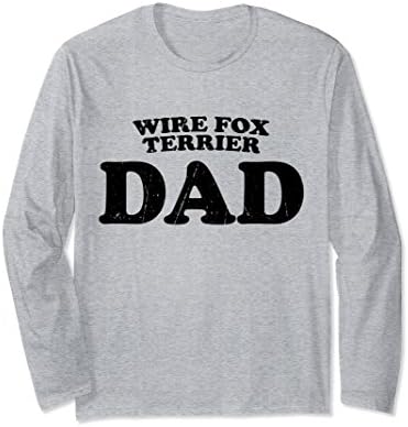 Unisex Wire Fox Terrier Dad Dog Father Cute Pet Distressed T-Shirt XL: Heather Grey