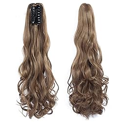 22 Inch Long Wavy Hair Ponytail Synthetic Wrap On
