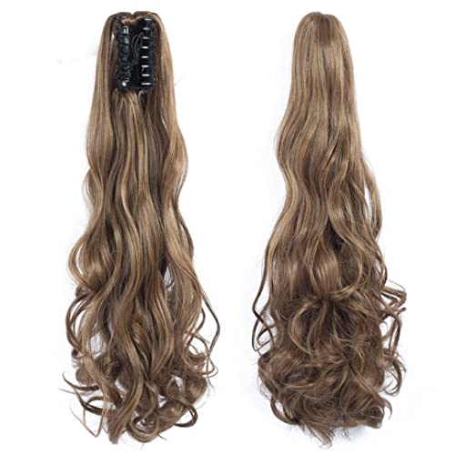 22 Inch Long Wavy Hair Ponytail Synthetic Wrap On
