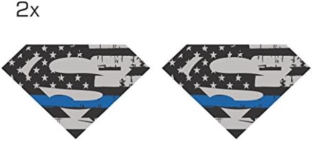 Blue Line Black and Grey Tattered Superman Decal Various Sizes Pack of 2 (8" x 5.1")