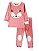 UniFriend Premium Little Girls,Boys 2 Piece Pajama Set Pink Fox US 4~5Y/Asia 120 (KGSR02)