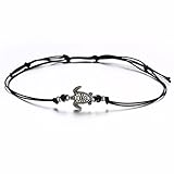 Hatoys Women's Vintage Bracelet Jewelry Turtle Beach Foot Chain Anklets (Black)