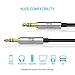 Audio Cable, TechRise 1.5 Meter Nylon Braided Premium Auxiliary Aux Audio Cable Cord for Headphones, iPods, iPhones, iPads, Home / Car Stereos and More - Black