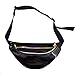 Dolores Women's PVC Hologram Fanny Pack Belt Waist Bum Bag Laser Travel Beach Purse, Black