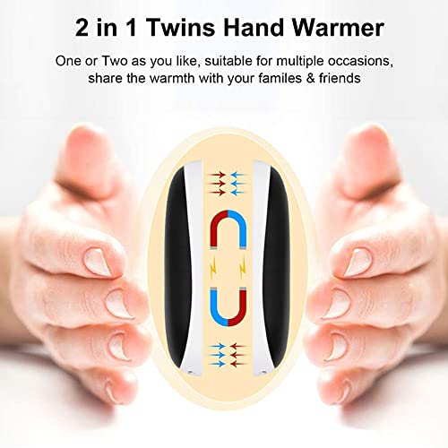 Rechargeable Hand Warmers 2-Pack (10,000mAh Total) - Magnetic, 3 Heat Settings, USB Power Bank Function
