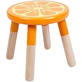 RUYU 9 Inch Kids Solid Hard Wood Fruit Chair, Crafted Hand-Painted Wood with Assembled Four-Legged Stool, Bedroom, Playroom, Orange Furniture Stool for Kids, Children, Boys, Girls(â¤Orangeâ¤)
