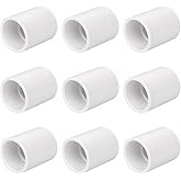 HayEastdor 9PCS 1 Inch PVC Pipe Coupling Adapter Pipe Fitting Connectors Socket x Socket for Sprinkler, Drip Irrigation System, Pipes Extension HE050-1