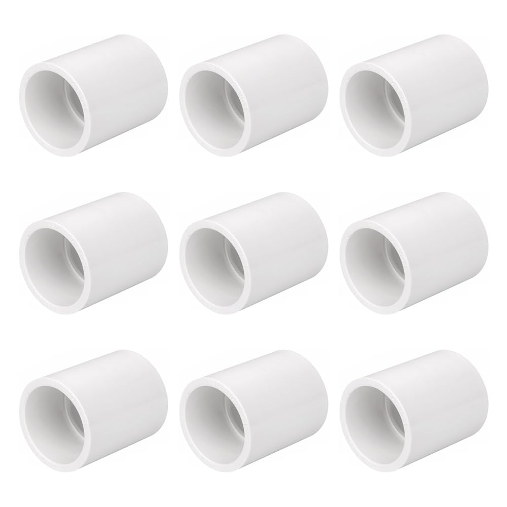 Photo 1 of HayEastdor 9PCS 1 Inch PVC Pipe Coupling Adapter Pipe Fitting Connectors Socket x Socket for Sprinkler, Drip Irrigation System, Pipes Extension HE050-1