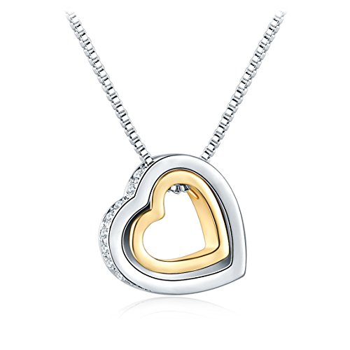 Alaxy "love together" heart shape pendant necklace swar…