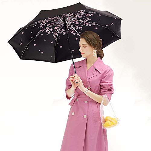 Goothdurs Travel Compact Automatic Windproof Umbrella - Small Mini Folding Sun & Rain Umbrellas with 99% UV Protection for Women Men