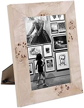 Flagship Frames 5x7 Picture Frame Rustic Real Wood Pre-Installed Wall Mounting Hardware, Back Easel Included