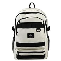 CakeLY Large Capacity Bag Unisex Package Computer Backpack Tide Male Youth Bag Leisure Travel Bag (White)