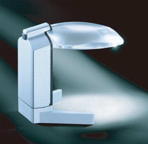 Eschenbach No. 156511 Scribolux LED Stand Magnifier, 2.8x - 7D - Dim. 100x75 mm