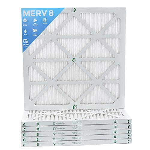 20x22x1 MERV 8 Pleated AC Furnace Air Filters. 6 PACK
