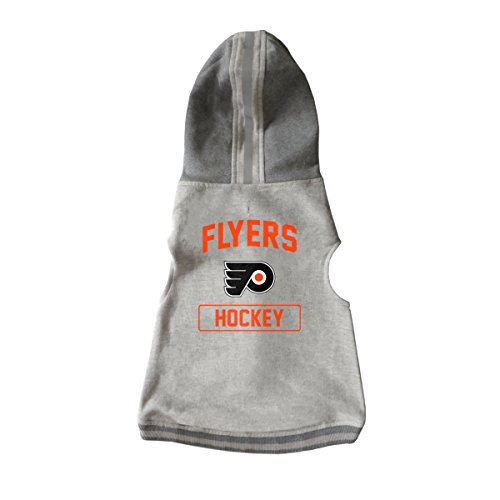 Littlearth NHL Philadelphia Flyers Pet Hooded Crewneck, Team Color, Teacup