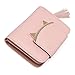 VODIU Women Cute Cat Mini Wallets Design Coin Purse Leather Tassel Wallet (2Pink)