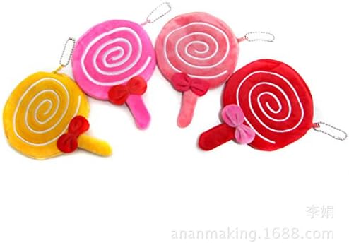 4PCS Cute Lollipop Plush Coin Purse Wallet Plush Stuffed Toys Change Purse Kids Gift